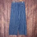 American Eagle Outfitters Pants & Jumpsuits | American Eagle Outfitters Striped Wide Leg Pants Size 6 Blue White Cotton Beach | Color: Blue/White | Size: 6