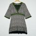 Athleta Dresses | Athleta Green Print Jersey 3/4 Sleeve Wrap Front Pullover Dress Womens Large | Color: Green | Size: L