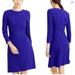 J. Crew Dresses | J. Crew Double-Faced Blue Wool Crepe Long Sleeve Knee Length Dress Womens Size 0 | Color: Blue | Size: 0