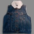 Levi's Jackets & Coats | Levi's Sherpa Lined Sleeveless Denim Vest Girls Size Small | Color: Blue | Size: Sg