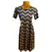 Lularoe Dresses | Lularoe Metallic Zig Zag Sequin Hilo Elegant Carly Chevron Shimmering Dress S | Color: Black/Blue | Size: S