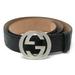 Gucci Accessories | Gucci Sima Signature Gg Interlocking G Buckle Belt Leather Black #85 411924 | Color: Black | Size: Os