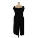 Torrid Jumpsuit Boatneck Short sleeves: Black Print Jumpsuits - Women's Size 3X Plus