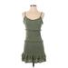 Jessica Simpson Casual Dress - Mini Scoop Neck Sleeveless: Green Dresses - Women's Size Small