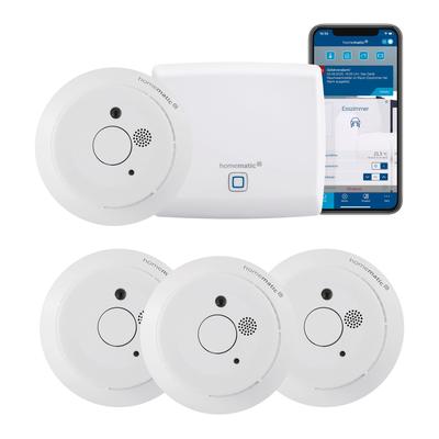 HOMEMATIC IP Smart-Home-Zubehör "Bundle Starter Set Rauchwarnmelder + Rauchwarnmelder", weiß, B:28,5cm H:32cm T:40,5cm, Smart-Home-Stationen Image
