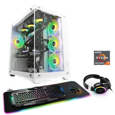 CSL Gaming-PC "Aqueon A78241 Advanced Edition" Computer Gr. Microsoft Windows 11 Home (64 Bit), 64 GB RAM 2000 GB SSD, weiß Gaming PCs