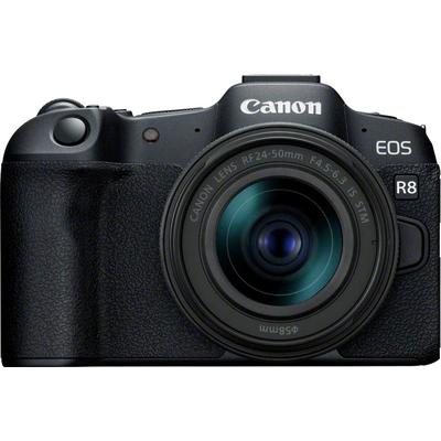 CANON Systemkamera "EOS R8 + RF 24-50mm F4.5-6.3 IS STM Kit" Fotokameras schwarz Systemkameras
