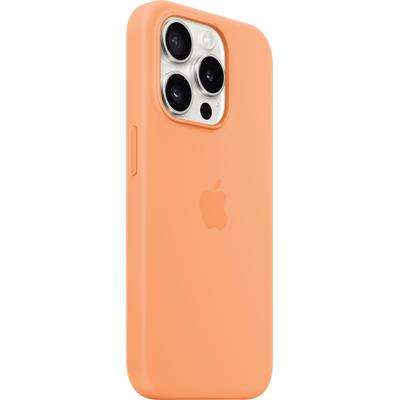 APPLE Smartphone-Hülle "iPhone 15 Pro Silikon mit MagSafe" Hüllen Gr. Apple iPhone 15 Pro, orange (sorbet orange) Smartphone Hülle