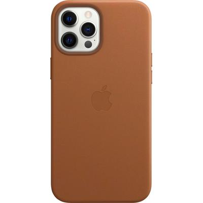 APPLE Smartphone-Hülle "iPhone 12 Pro Max Leather Case" Hüllen braun (saddle brown) Smartphone Hülle