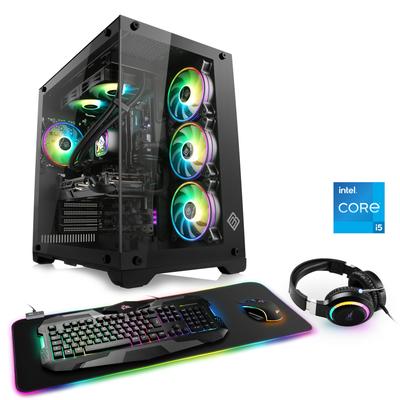 CSL Gaming-PC "Aqueon C55112 Advanced Edition", schwarz, Microsoft Windows 11 Home (64 Bit), 16 GB RAM 1000 GB SSD, Computer