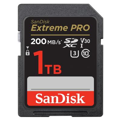 SANDISK Speicherkarte "SDXC Extreme PRO, 2 Jahre RescuePRO Deluxe", schwarz, 1000 GB, Speicherkarten