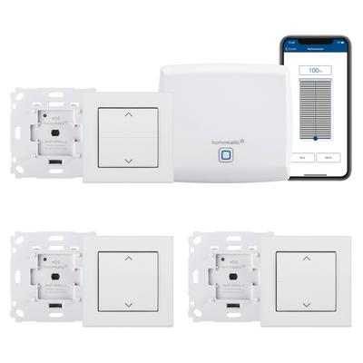 HOMEMATIC IP Smart-Home-Zubehör "Bundle Starter Set Beschattung + 1x Rollladenaktor + 1x Pfeiltaster", weiß, B:28,5cm H:32cm T:40,5cm, Smart-Home-Stationen Image