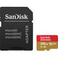 SANDISK Speicherkarte "Extreme microSDXC™-UHS-I-Karte" Speicherkarten Gr. 256 GB, bunt (rot, goldfarben) microSD Karte