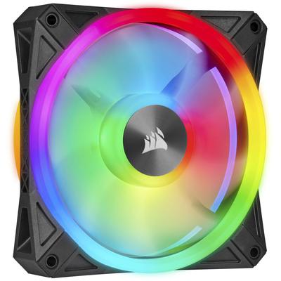 CORSAIR Gehäuselüfter "Corsair iCUE QL140 RGB PWM" Computer-Kühler grau (grau, schwarz) Weitere PC-Komponenten
