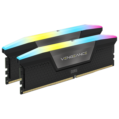 CORSAIR PC-Arbeitsspeicher "VENGEANCE RGB DDR5 Memory", schwarz, 2x 32 GB, Arbeitsspeicher, RGB