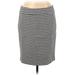 Kasper Casual Sheath Skirt Knee Length: Gray Houndstooth Bottoms - Women's Size 4 Petite