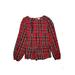 Crewcuts Long Sleeve Blouse: Red Plaid Tops - Kids Girl's Size 16