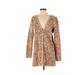 Isaac Mizrahi LIVE! Cardigan Sweater: Tan Color Block Sweaters & Sweatshirts - Women's Size Small