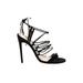 Bionda Castana Heels: Black Solid Shoes - Women's Size 37 - Open Toe