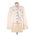 Eddie Bauer Denim Jacket: Short Ivory Print Jackets & Outerwear - Women's Size Small