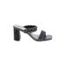 Dolce Vita Heels: Slip-on Chunky Heel Casual Black Print Shoes - Women's Size 9 - Open Toe