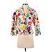 Draper's & Damon's Blazer Jacket: Short White Floral Jackets & Outerwear - Women's Size Small Petite