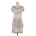 Banana Republic Factory Store Casual Dress - Shift Boatneck Short sleeves: Tan Color Block Dresses - Women's Size Small