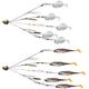 Ultimate Alabama Rig Fishing Kit, 5 arms Umbrella Rigs for Striped Bass Fishing, Trolling Bladed a rig (5-amr Kit 2 Set with White and Orange softbait)