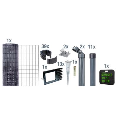 Schweißgitter ALBERTS "Fix-Clip Pro", grau, H:122cm, Stahl, Zaunelemente, Höhe: 80-150cm, Gesamtlänge: 10 und 25m, mit B