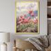 Winston Porter Retro Blooming Retro Tulips Mountain Flowerfield On Canvas Print Plastic | 44 H x 34 W x 1.5 D in | Wayfair