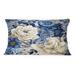 East Urban Home Blue Neo Victorian Roses Victorian Pattern - Floral Printed Throw Pillow Polyester/Polyfill blend | 12 H x 20 W x 5 D in | Wayfair