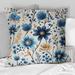 East Urban Home Blue Scandinavian Simplicity Floral Pattern II - Floral Printed Throw Pillow Polyester/Polyfill blend | 18 H x 18 W x 5 D in | Wayfair