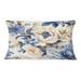 East Urban Home Cobalt Blue Victorian Rococo Victorian Pattern - Floral Printed Throw Pillow Polyester/Polyfill blend | 12 H x 20 W x 5 D in | Wayfair