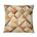 East Urban Home Beige & Brown Rustic Lattices Geometric - Geometric Printed Throw Pillow /Polyfill blend in Brown/White | Wayfair
