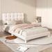 Hokku Designs Wilko Bed Wood in White/Brown | 36.6 H x 47 W x 80.8 D in | Wayfair 17B78D26EA8846AA9CBC9D15EEFC21EF