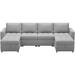 Gray/Brown Sectional - Latitude Run® Modular Sectional Sofa w/ Double Chaise U Shaped Sofa Reversible Sectional Couch w/ Put Out Drawer Storage Seats Polyester | Wayfair