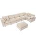 Brown Reclining Sectional - Latitude Run® Oversized Modular Sectional Sofa w/ Ottoman L Shaped Corner Sectional Polyester/Upholstery | Wayfair