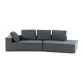 Gray Sectional - Latitude Run® 125" Stylish Chaise Lounge Modern Indoor Lounge Sofa Sleeper Sofa Chenille | 24.11 H x 125.31 W x 39.91 D in | Wayfair