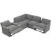 Gray/Brown Reclining Sectional - Latitude Run® Power Recliner Corner Sofa Home Theater Reclining Sofa Sectional Couches w/ Storage Box | Wayfair