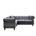 Gray Reclining Sectional - House of Hampton® Johnea 3 - Piece Upholstered Sectional Velvet | 30.11 H x 83.61 W x 83.61 D in | Wayfair