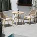 Hokku Designs Bilney Round 27.56" L Outdoor Restaurant Bistro Set w/ Cushions Metal in Brown/Gray | 27.56 W x 27.56 D in | Wayfair