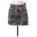 Express Denim Mini Skirt Mini: Gray Print Bottoms - Women's Size 00