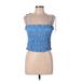 H&M Sleeveless Blouse: Blue Tops - Women's Size Medium