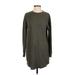 Gap Casual Dress - Sweater Dress Crew Neck Long sleeves: Green Color Block Dresses - Women's Size Small