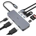 OBERSTER USB C Hub, 9 in 1 USB C Multiport mit VGA, 100W PD, USB 3.0/2.0 and TF/SD Card, Multiport Adapter USB C Kompatibel mit Drucker, Mac Mini, iMac MacPro und Weiteren Laptops