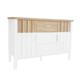 Buffet commode blanc et bois avec portes et tiroirs 120x40x80cm