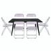 LeisureMod Lawrence Acrylic Folding Dining Chairs and Dining Table Set