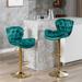 Velvet Counter Height Adjustable Barstools Swivel Bar Stools Dining Chair Set of 2 - 18.90"L * 22.00"W * 42.90"H