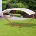 Outdoor Hammock with Stand & Accessories, Wooden Frame, Extra Large Sun Shade Canopy