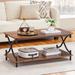 VECELO 3-piece Coffee Table Set with Shelf, Coffee Table with Set of 2 Nightstands